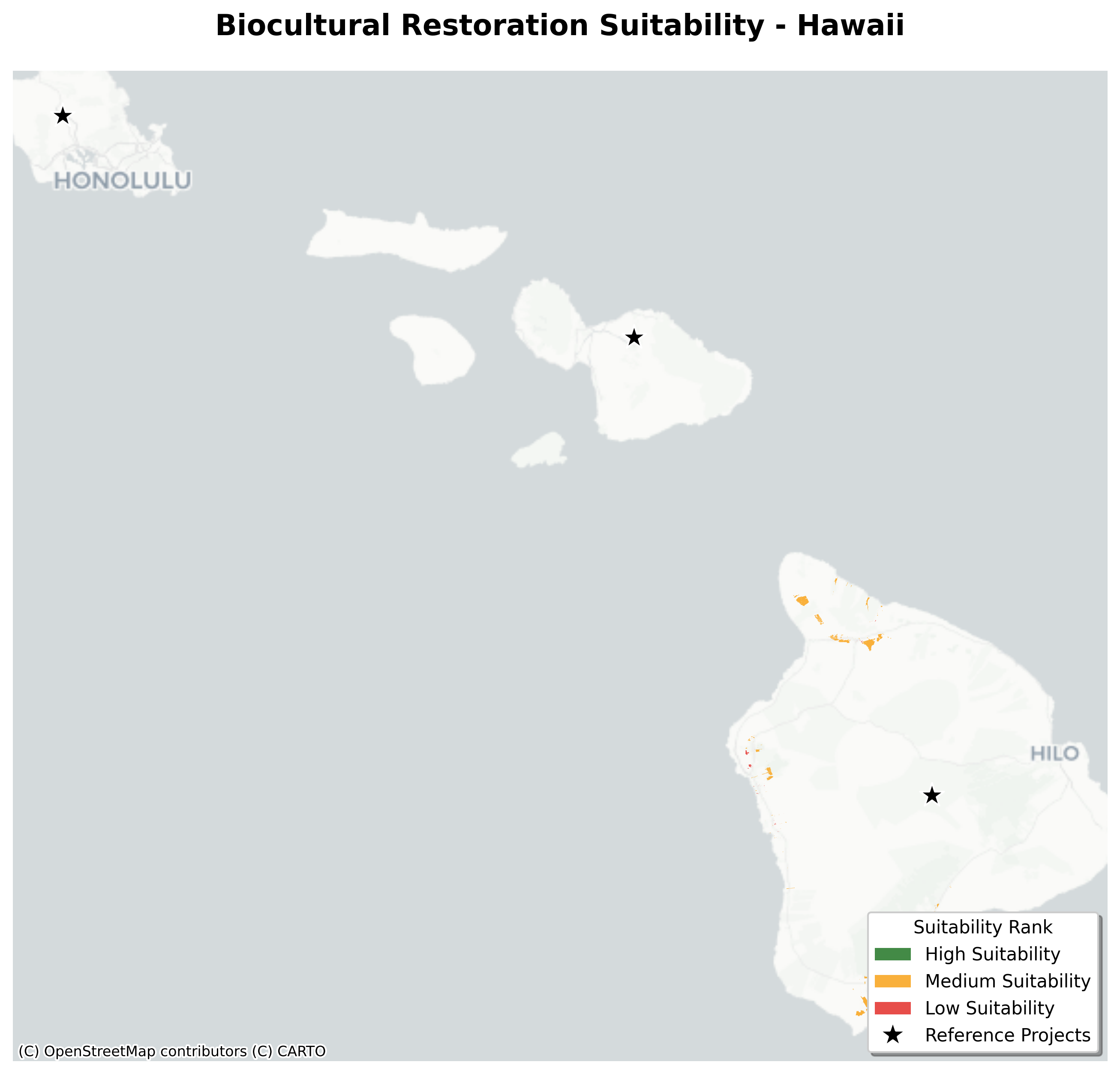 Figure 2: Detailed view of priority sites on Hawai‘i Island